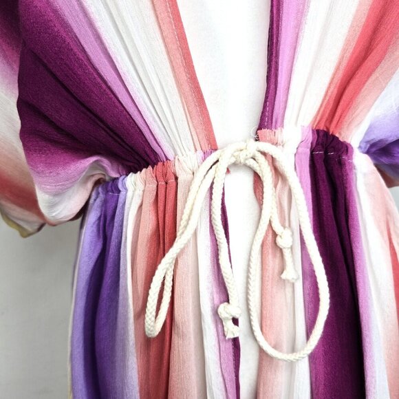 NWT Love In High-Low Rainbow Kimono Swim Beach Cover Up - Picture 5 of 9